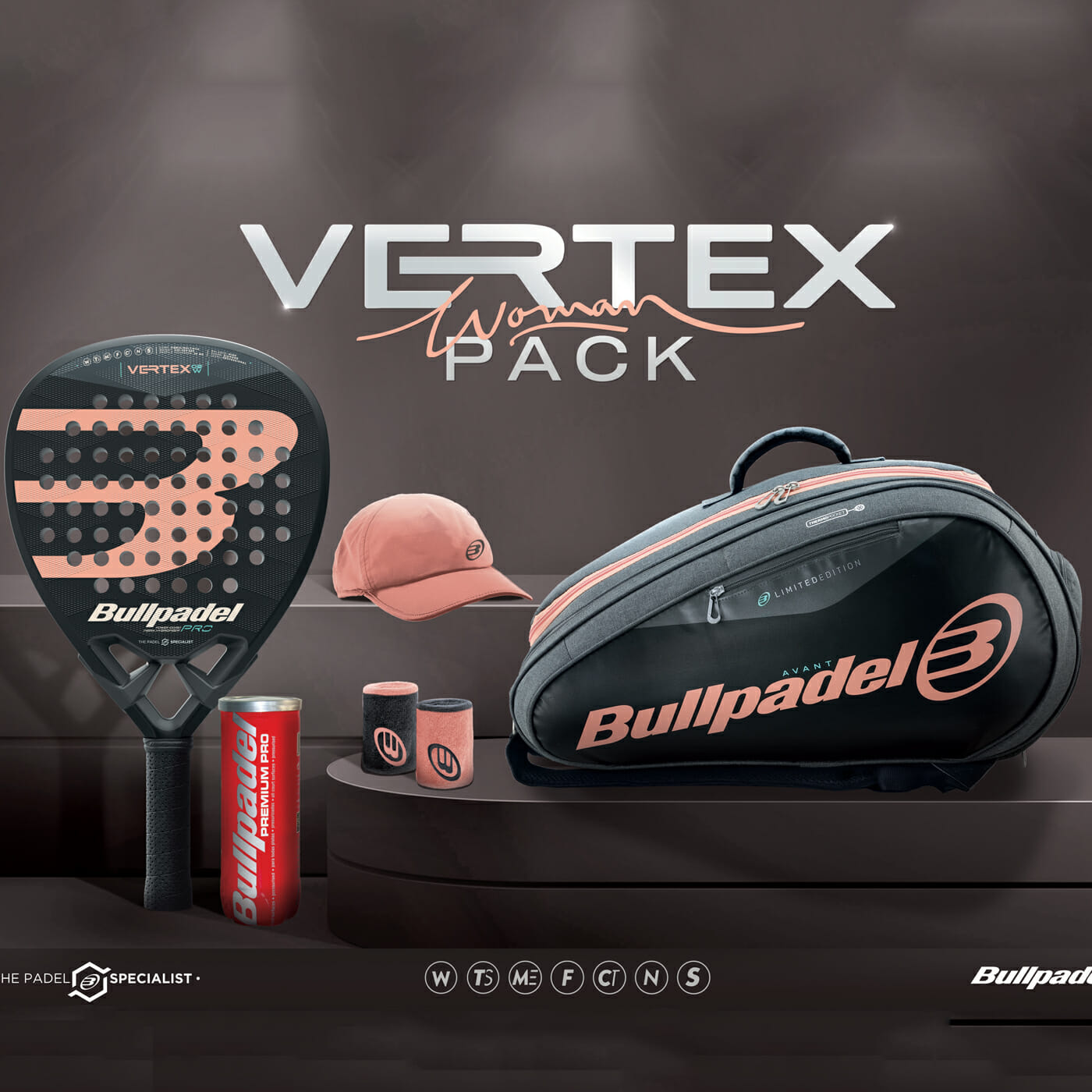 BULLPADEL VERTEX WOMEN PADEL PACK, Paddle pack BULLPADEL VERTEX WOMEN PADEL PACK, Paddle pack