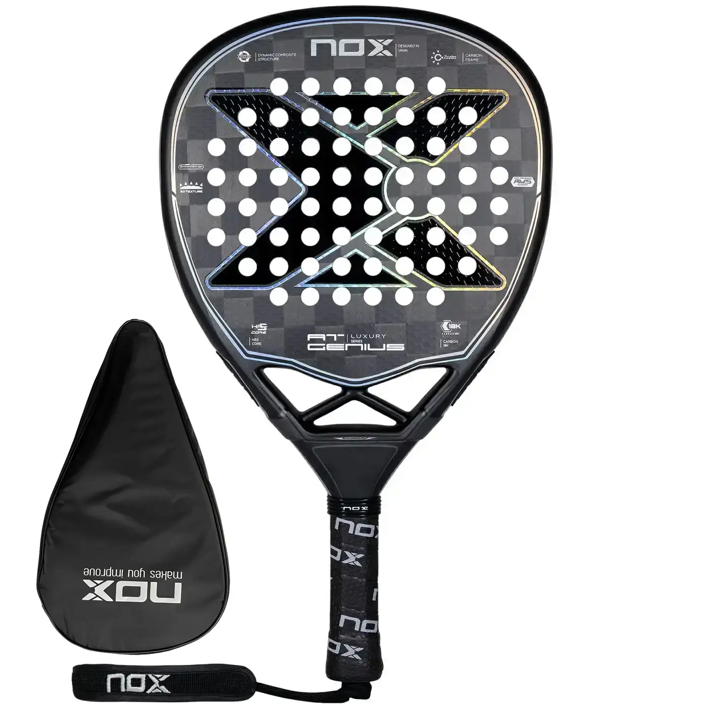 NOX AT Luxury GENIUS ATTACK 18K Advanced Padel Rackets 2023 Image 01 NOX AT Luxury GENIUS ATTACK 18K Advanced Padel Rackets 2023 Image 01