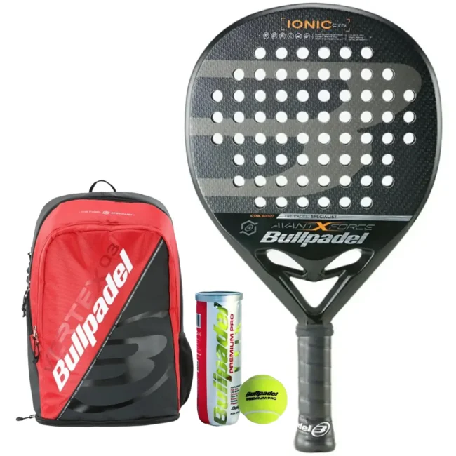 BULLPADEL IONIC CONTROL 2022 Padel Racket + VERTEX Padel Backpack + 3 Padel Ball