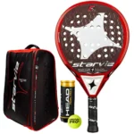 Starvie Raptor Evolution Padel Racket + Raptor Evolution 2022 Padel Racket Bag + 3 Padel Balls