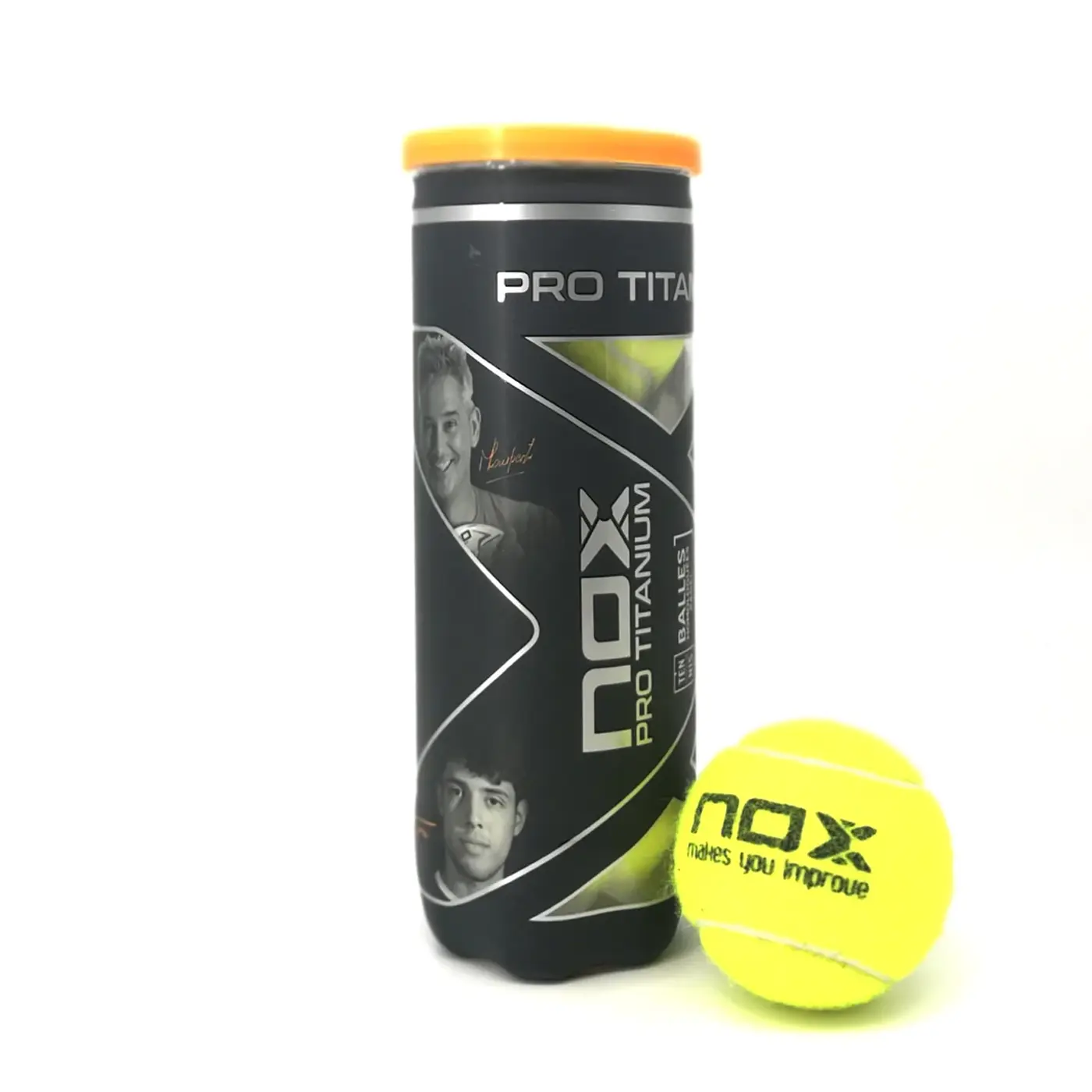 NOX Padel Ball PRO TITANIUM Can of 3 Image 1 NOX Padel Ball PRO TITANIUM Can of 3 Image 1