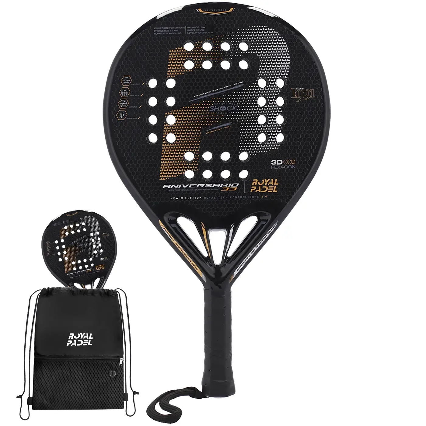 Royal Padel 33 Anniversary Poly Padel Racket Royal Padel 33 Anniversary Poly Padel Racket