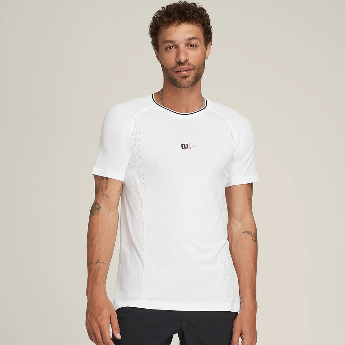 wilson-01 Wilson Bela Seamless 2.0 Padel T-Shirt White - Image 1