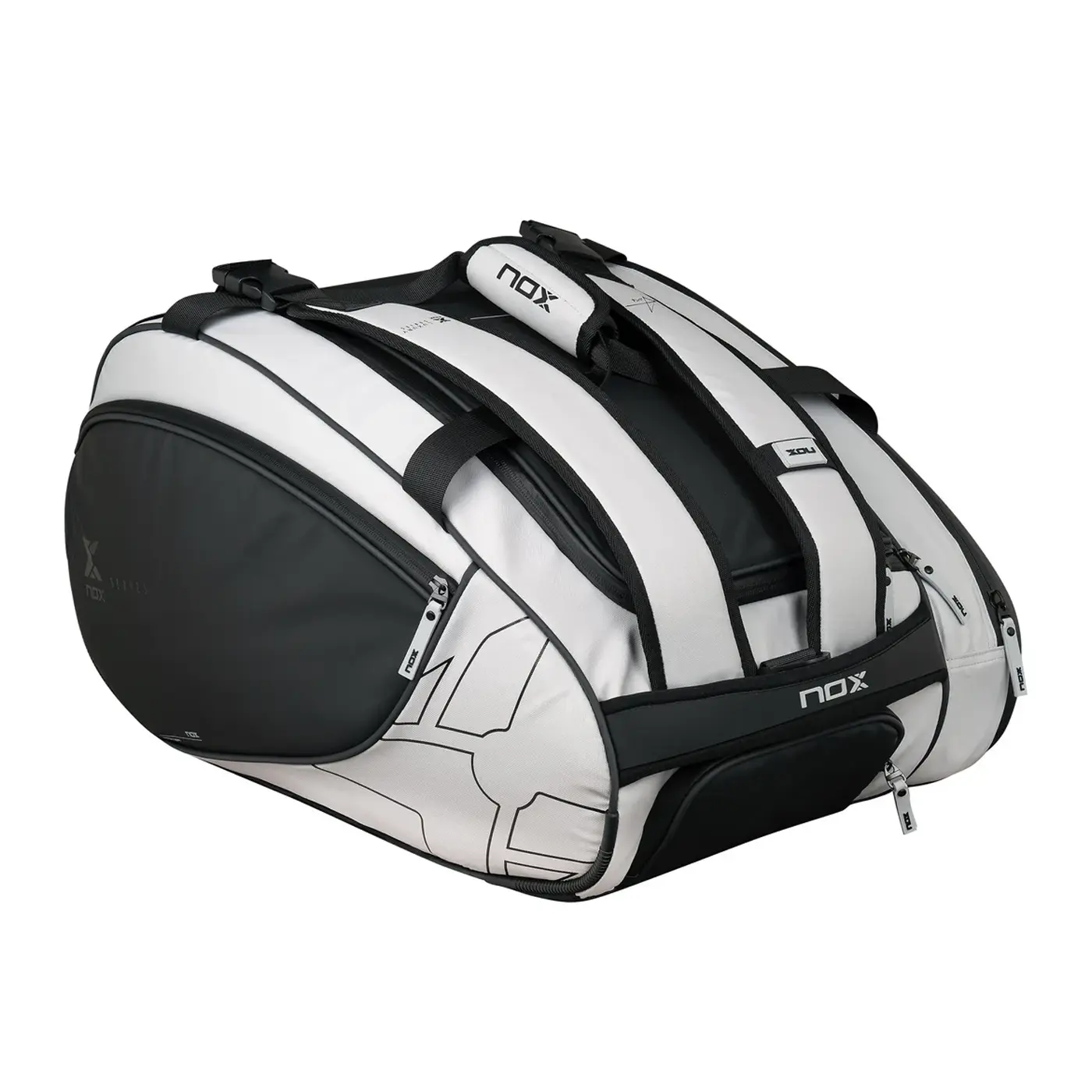 NOX Master Series Padel Bag Black White 05 NOX Master Series Padel Bag Black White 05