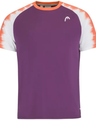 HEAD Performance Topspin Padel T-Shirt Men Lilac Print Vision 01