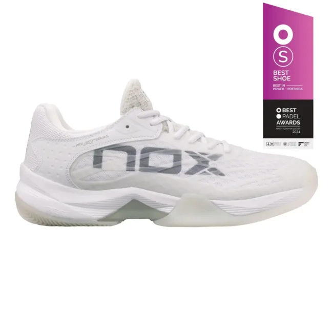 NOX AT10 LUX 2025 Padel Shoes White Grey 01
