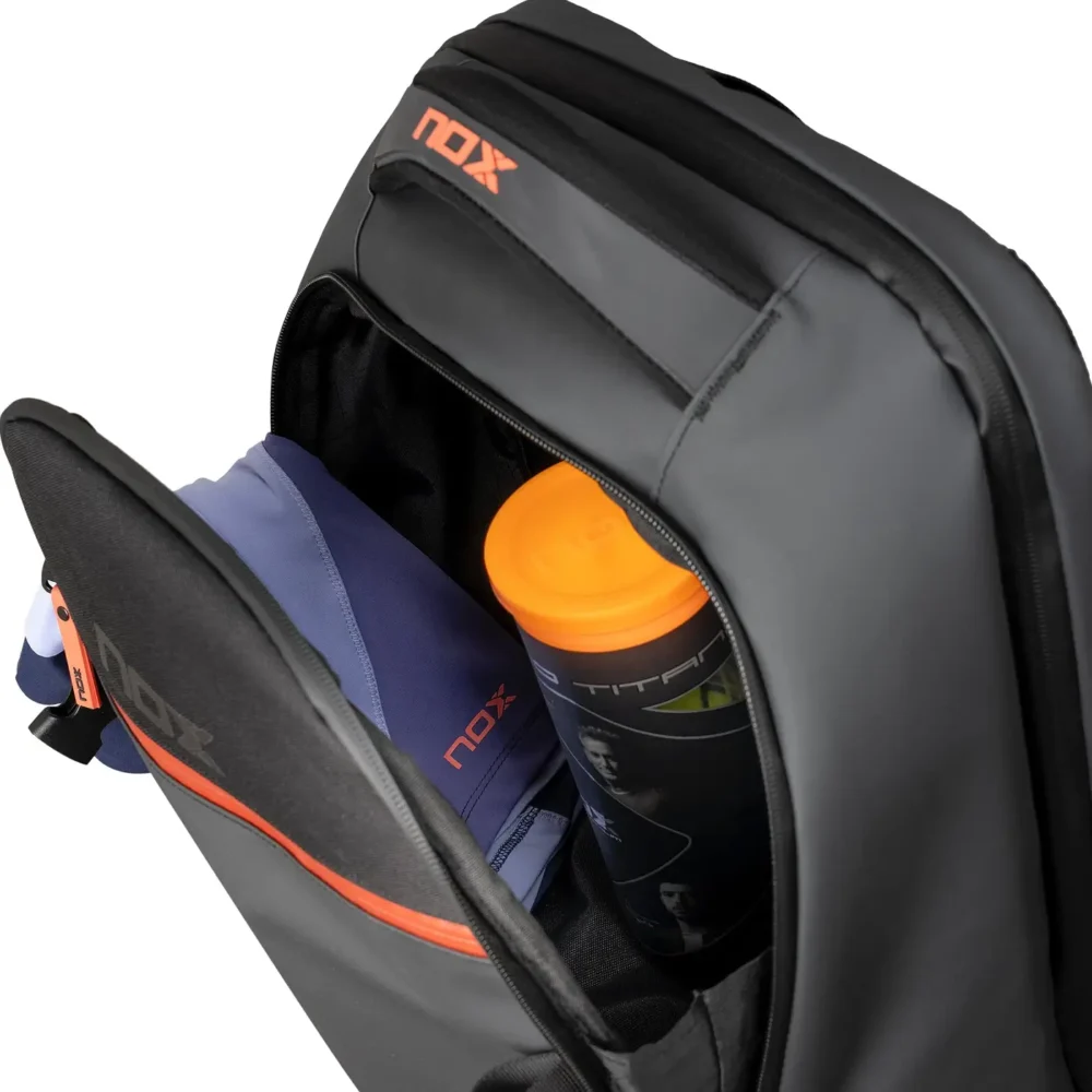 NOX Padel Backpack Luxury Open Series Black Red 04