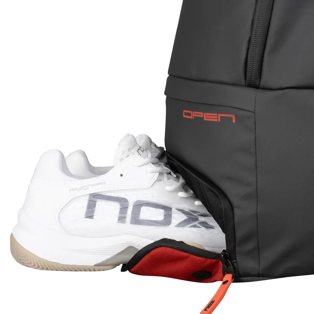 NOX Padel Backpack Luxury Open Series Black Red 06
