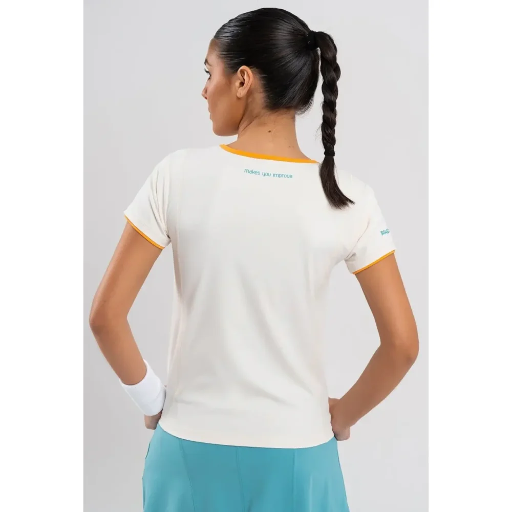 NOX Pro Women's Padel T-Shirt Short Sleeve Vanilla 06