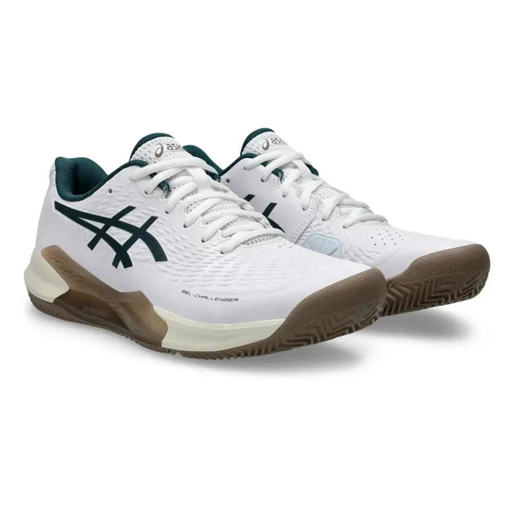 ASICS Gel Challenger 14 Clay Men's Padel Shoes White Green 02