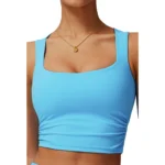 SVL Plush Pleat Women's Padel Top Cyan Blue