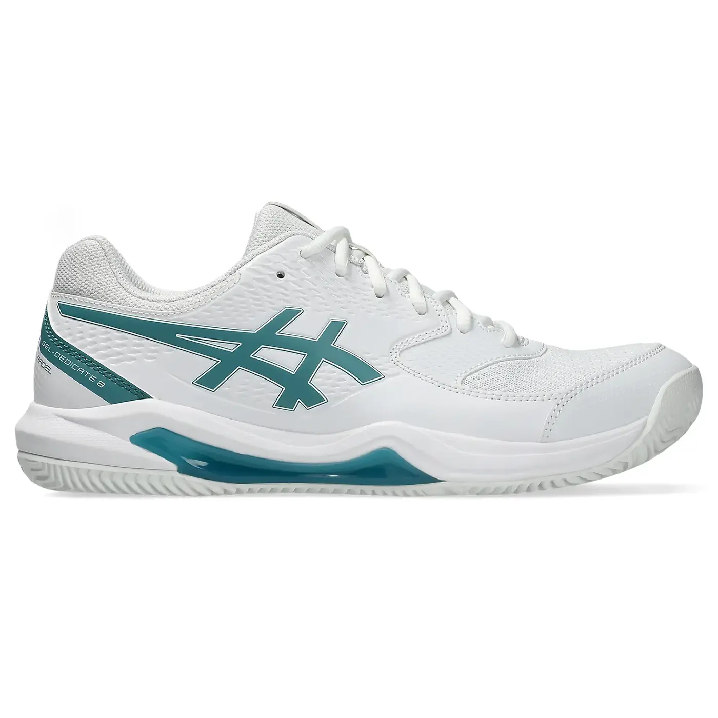 ASICS Gel-Dedicate 8 Padel Shoes 2026 White Misty Pine 01 ASICS Gel-Dedicate 8 Padel Shoes 2026 White Misty Pine 01