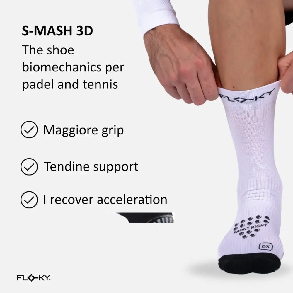 FLOKY Biomechanical S-Mash 3D Padel Socks 2026 Black 04