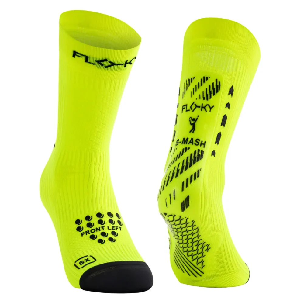 FLOKY Biomechanical S-Mash 3D Padel Socks 2026 Fluorescent Yellow 02