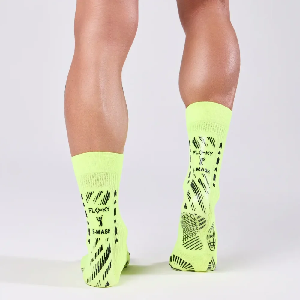 FLOKY Biomechanical S-Mash 3D Padel Socks 2026 Fluorescent Yellow 05