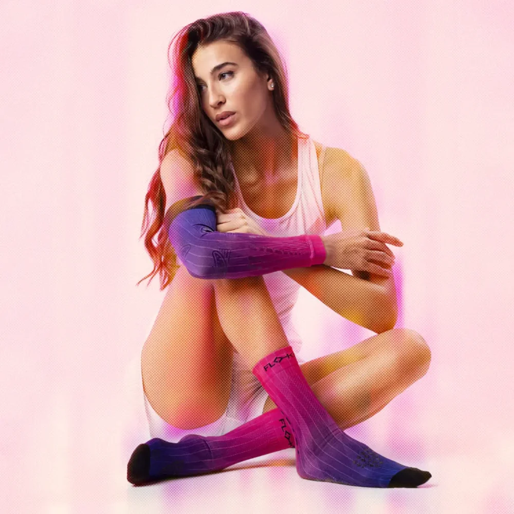 FLOKY S-Mash 3D Biomechanical Padel Socks 2026 Pink Nebula - Image 5