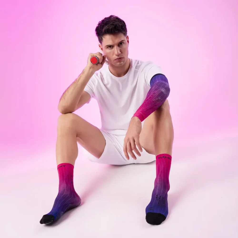 FLOKY S-Mash 3D Biomechanical Padel Socks 2026 Pink Nebula - Image 9