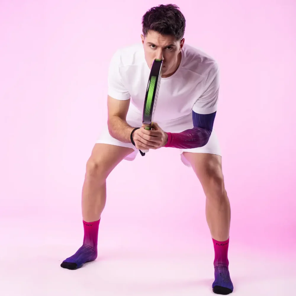 FLOKY S-Mash 3D Biomechanical Padel Socks 2026 Pink Nebula - Image 10