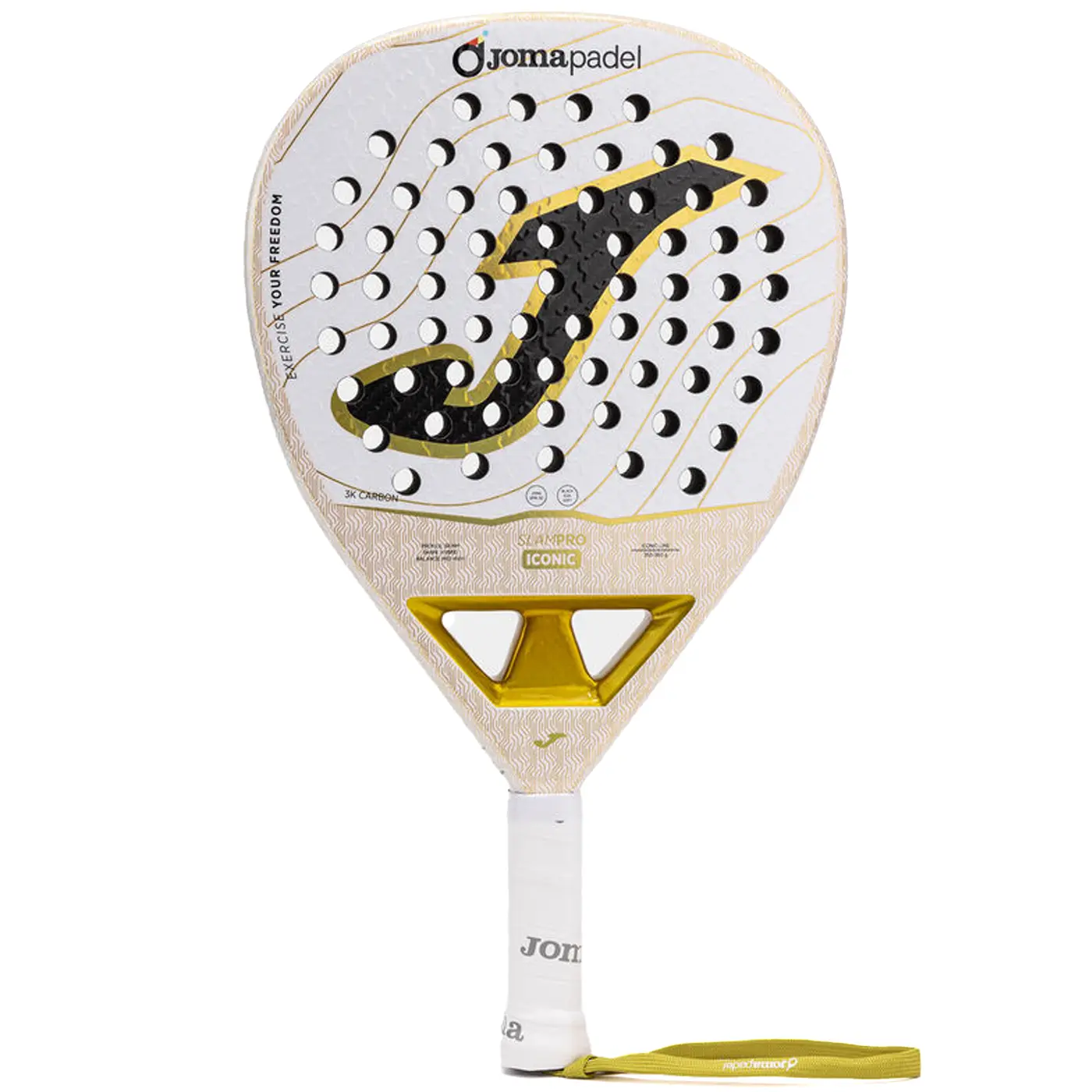 JOMA Slam Pro Iconic Padel Racket 2026 White Gold 01 JOMA Slam Pro Iconic Padel Racket 2026 White Gold 01