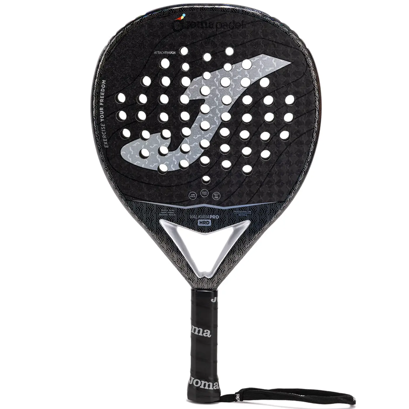 JOMA Valkiria Pro Hrd Padel Racket 2026 Black Grey 01 JOMA Valkiria Pro Hrd Padel Racket 2026 Black Grey 01